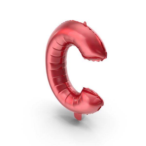 Roman Alphabet: Balloon Letter C Red PNG & PSD Images