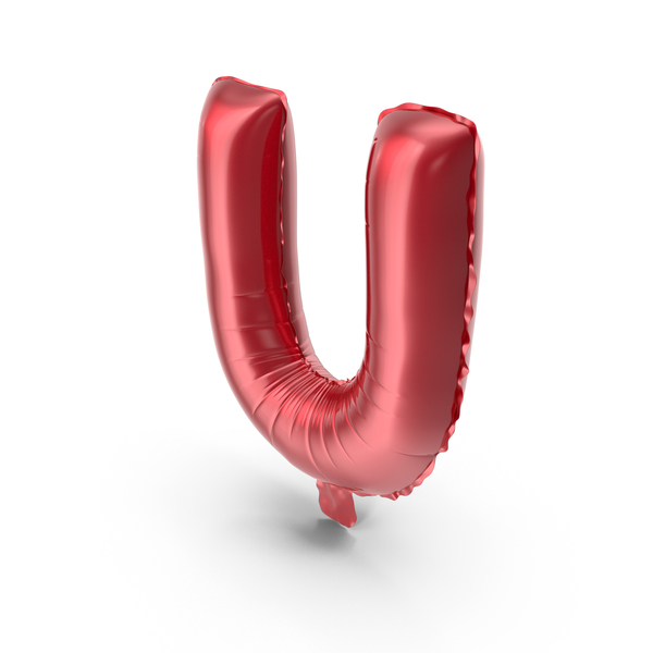 Roman Alphabet: Balloon Letter U Red PNG & PSD Images