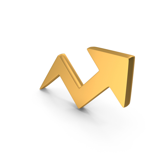 Pie: Bar Chart Arrow Line Graph Chart Icon Gold PNG & PSD Images