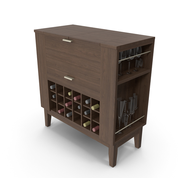 Wine Bottle: Bar Spirits Cabinet PNG & PSD Images