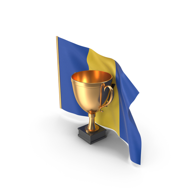 Barbados Golden Trophy Flag PNG & PSD Images