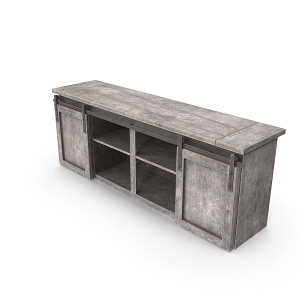 Tv Stand: Barn Door Console PNG & PSD Images