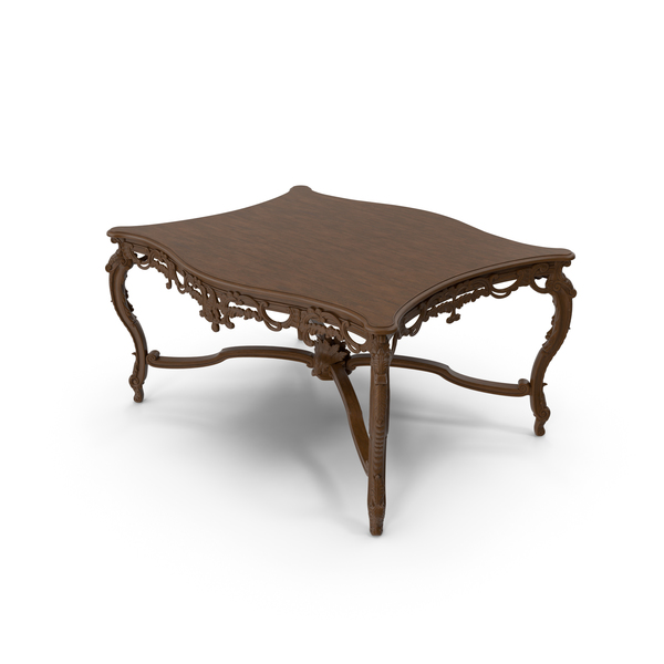 Baroque Carved Coffee Table PNG & PSD Images
