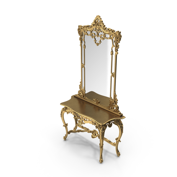 Vanity: Baroque Console & Mirror Set PNG & PSD Images Vanity: Baroque Console & Mirror Set PNG & PSD Images