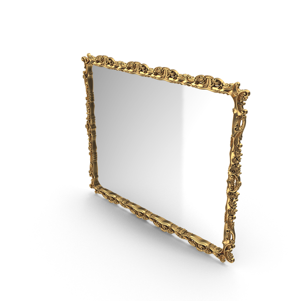 Wall: Baroque Mirror Golden PNG & PSD Images