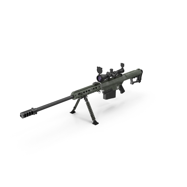 狙击步枪：Barrett M107 PNG和PSD图像