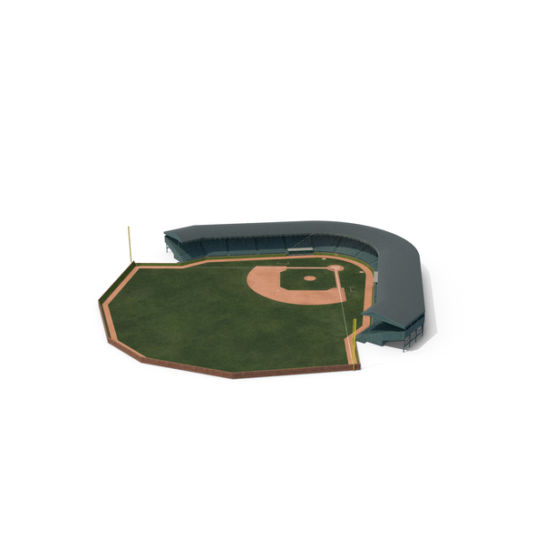 Stadium: Baseball Field With Grandstand with Brick Wall with Ivy PNG & PSD Images