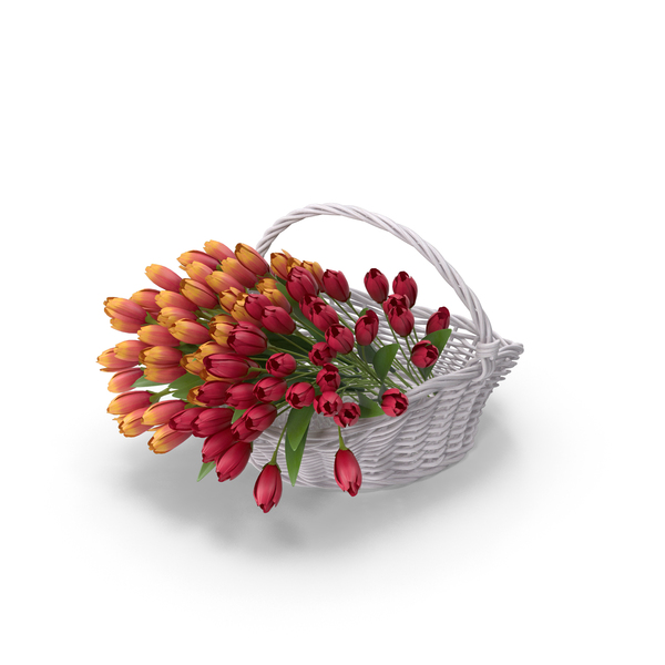 Bouquet: Basket Full Of Red Tulips PNG & PSD Images Bouquet: Basket Full Of Red Tulips PNG & PSD Images