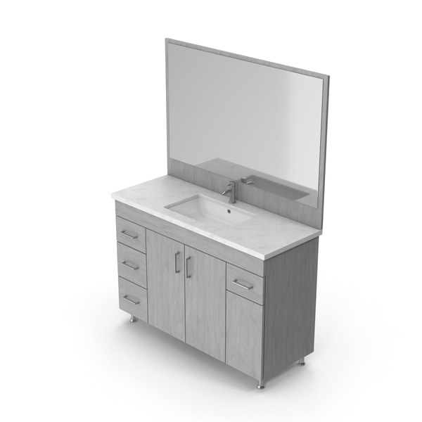 Bathroom Cabinet With Sink Gray PNG & PSD Images