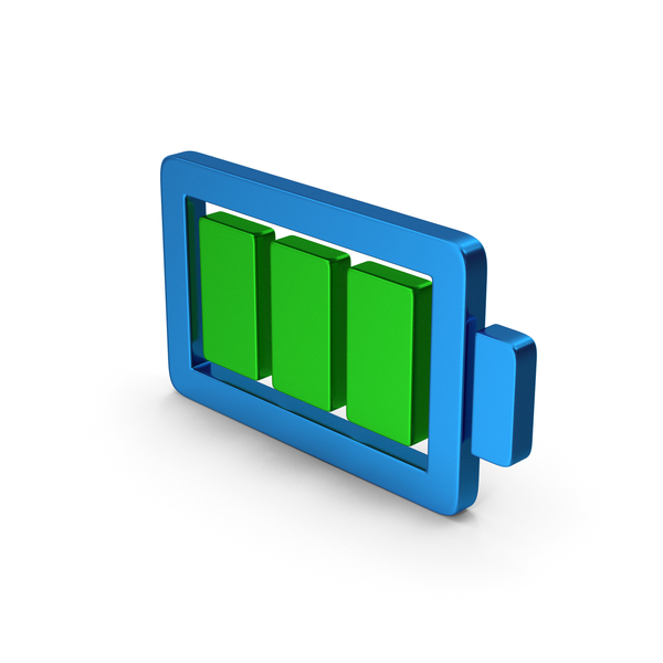 Logo: Battery Blue Green Metallic PNG & PSD Images