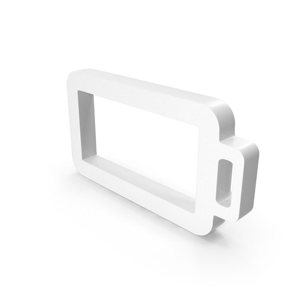 Symbols: Battery Power Charge Empty Frame White PNG & PSD Images