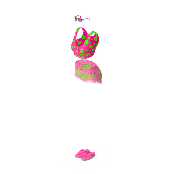 Shorts: Beach Outfits Set PNG & PSD Images