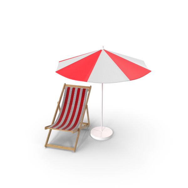 beach umbrella and chair cartoon