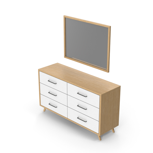 Night Stand: Bedroom Cabinet With Mirror PNG & PSD Images