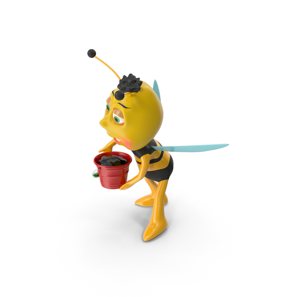 Cartoon: Bee and Bucket PNG & PSD Images