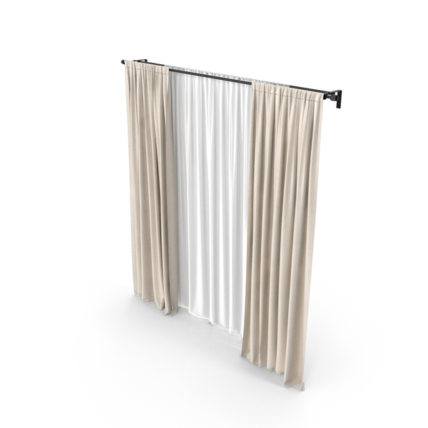 Curtain: Beige Curtains With Tulle PNG & PSD Images Curtain: Beige Curtains With Tulle PNG & PSD Images