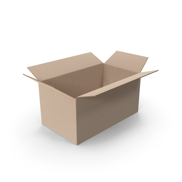 Mail Package: Beige Open Parcel Cardboard Box Size L PNG & PSD Images
