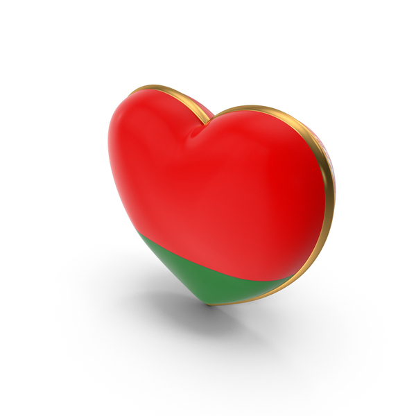 Belarus Country Heart Flag Dual Shade Metallic Solid PNG & PSD Images