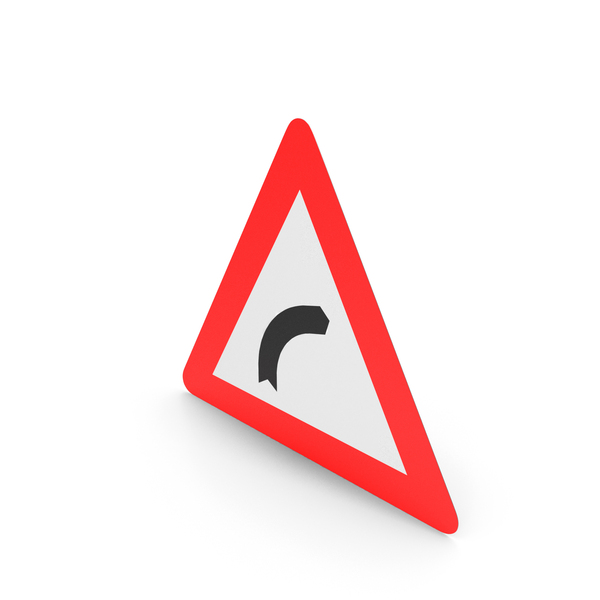 Traffic Signs: Belgian Bend To The Right Sign PNG & PSD Images