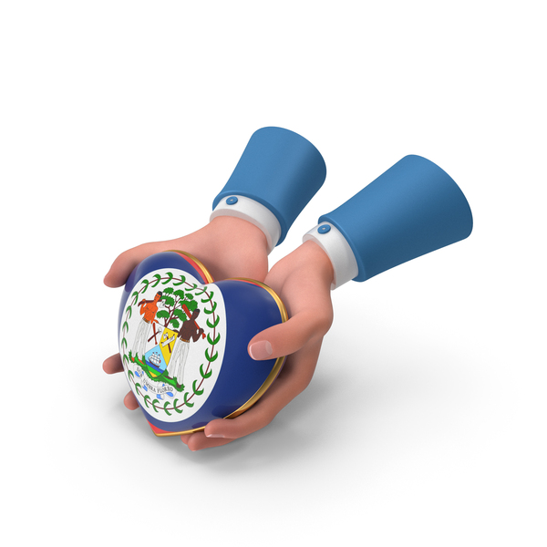 Belize Country Heart Flag Hold In Hands PNG & PSD Images