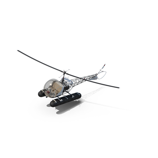 Service Helicopter: Bell 47 On Floats PNG & PSD Images