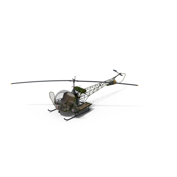 Military Helicopter: Bell H-13 Sioux United States Army Object Military Helicopter: Bell H-13 Sioux United States Army Object