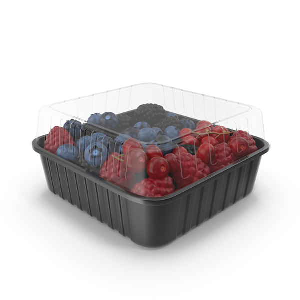 Fruit: Berries in Plastic Food Container PNG & PSD Images