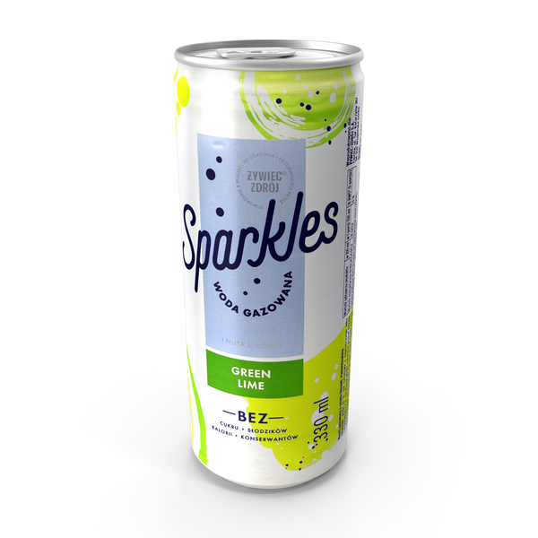 Soda: Beverage Can Zywiec Zdroj Sparkles Green Lime 330ml Tall 2020 PNG & PSD Images