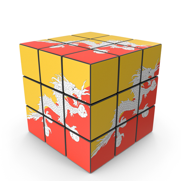 Bhutan Solved Puzzle Cube Country Flag PNG & PSD Images Bhutan Solved Puzzle Cube Country Flag PNG & PSD Images