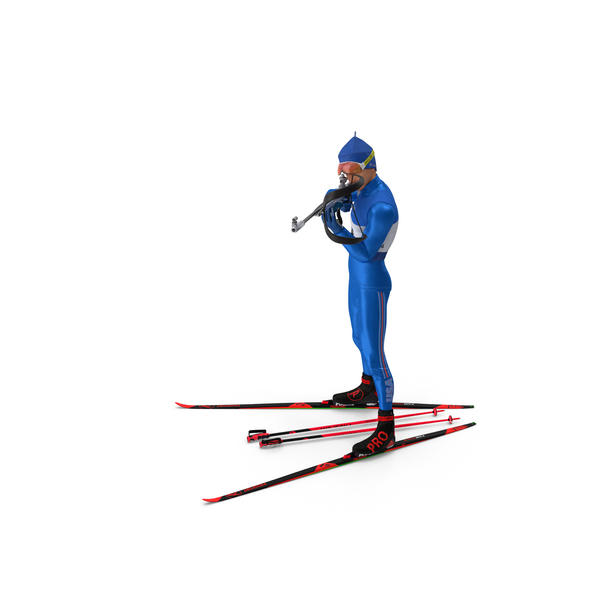 Athlete: Biathlete Fully Equipped USA Team Standing Pose PNG & PSD Images