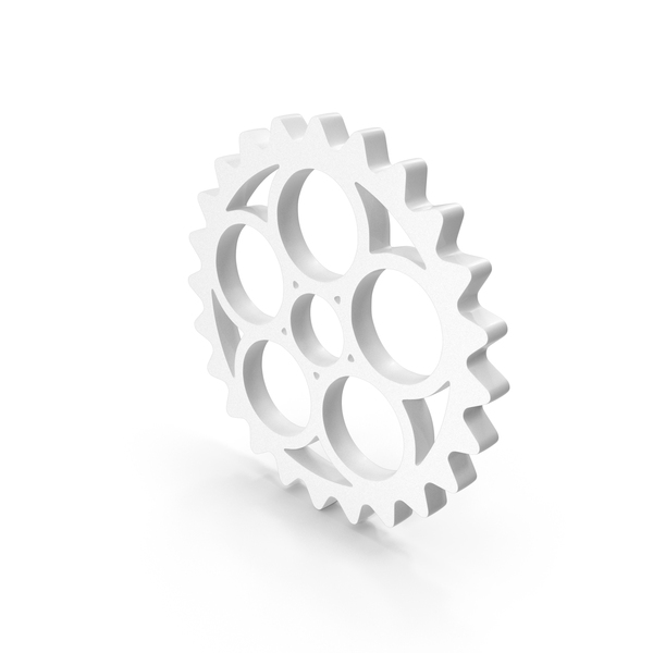 Symbols: Bicycle Gear Wheel Icon White PNG & PSD Images