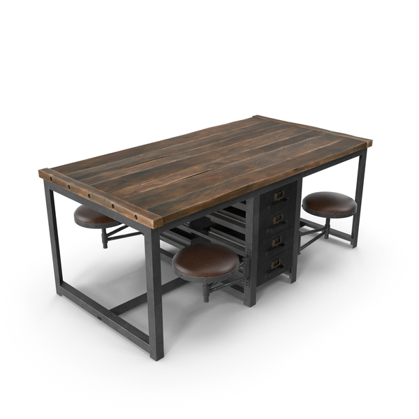 Workstation: Big Desk Rupert in the Industrial Style PNG & PSD Images Workstation: Big Desk Rupert in the Industrial Style PNG & PSD Images