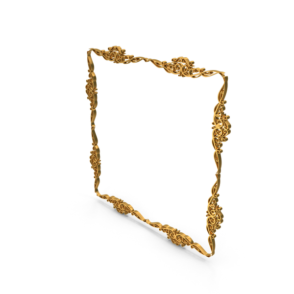 General Decor: Big Gold Square Border Frame PNG & PSD Images