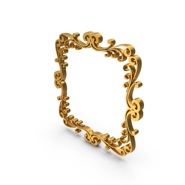 General Decor: Big Gold Square Border Frame PNG & PSD Images