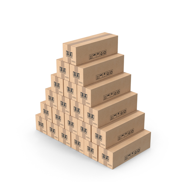 Box: Big Pyramid Of Cardboard Boxes PNG & PSD Images