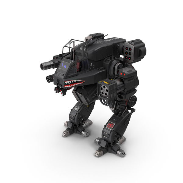 Mech: Big Walking Combat Robot Empty Black PNG & PSD Images Mech: Big Walking Combat Robot Empty Black PNG & PSD Images