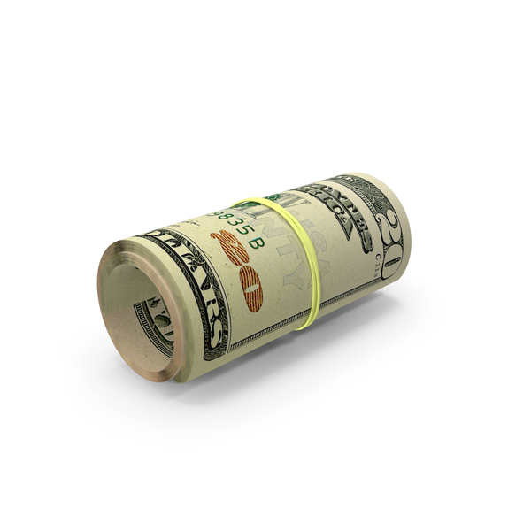 Twenty: Bill 20 US Dollar Money Notes Rolled PNG & PSD Images