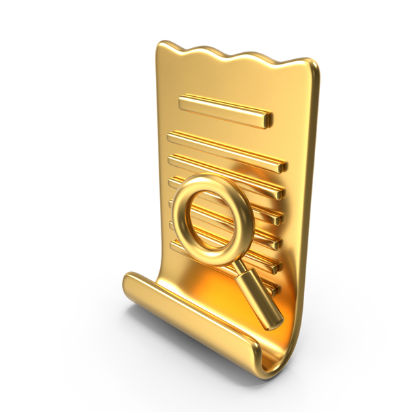 Symbols: Bill Search Gold Icon PNG & PSD Images