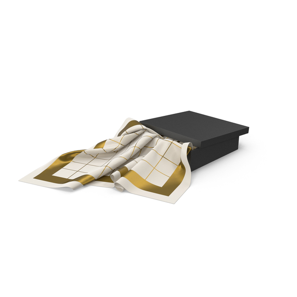 Black Box with Gold Silk Scarf PNG & PSD Images Black Box with Gold Silk Scarf PNG & PSD Images