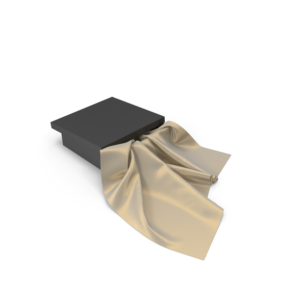Gift: Black Box With Silk Scarf PNG & PSD Images Gift: Black Box With Silk Scarf PNG & PSD Images