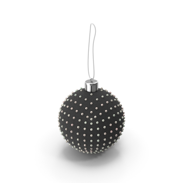 Black Christmas Ball With Pearls Decor PNG & PSD Images