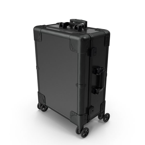 Rolling Suitcase: Black Closed Wheeled Trolley Makeup Case PNG & PSD Images