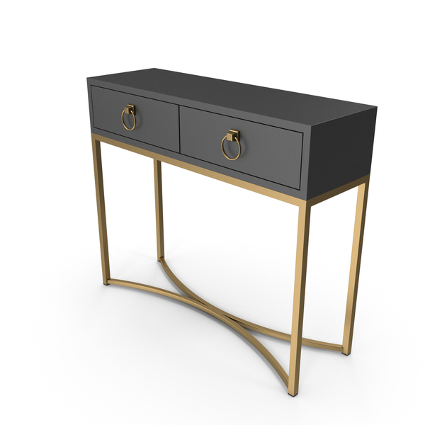 Table: Black Console With Gold Base PNG & PSD Images Table: Black Console With Gold Base PNG & PSD Images