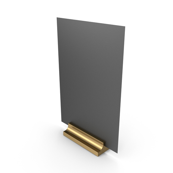 Office Supplies: Black Desk Paper Banner with Gold Stand PNG & PSD Images