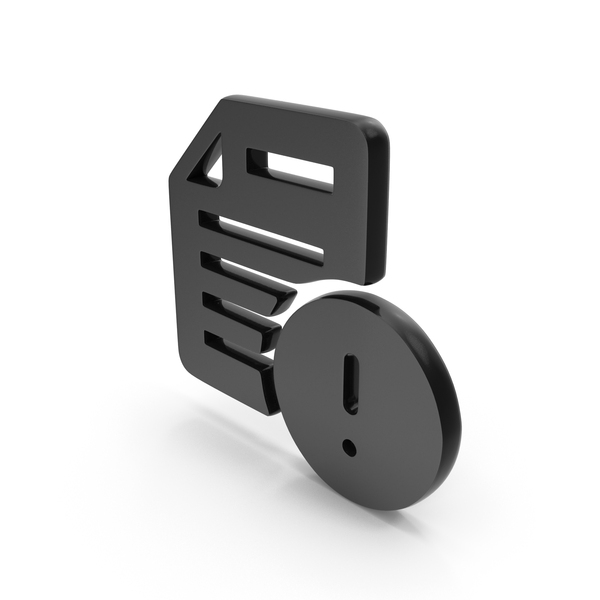 Symbols: Black Document Alert Icon PNG & PSD Images