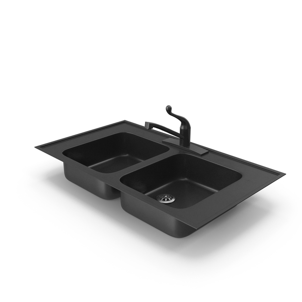 Sink: Black Double Wash Basin PNG & PSD Images