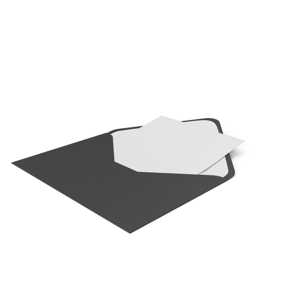 Black Envelope with Paper Card PNG & PSD Images Black Envelope with Paper Card PNG & PSD Images