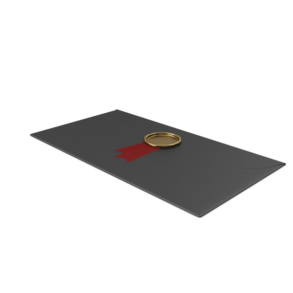 Black Envelope with Ribbon and Wax Stamp PNG & PSD Images Black Envelope with Ribbon and Wax Stamp PNG & PSD Images