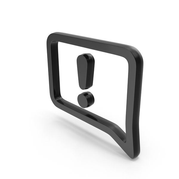 Symbols: Black Exclamation Mark Square Chat Symbol PNG & PSD Images