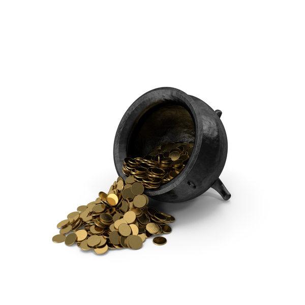 Coin: Black Fallen Iron Pot With Gold Coins PNG & PSD Images Coin: Black Fallen Iron Pot With Gold Coins PNG & PSD Images